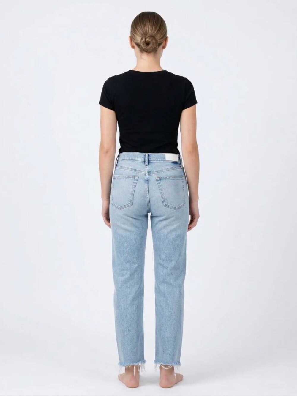 RE/DONE Light Wash Straight Leg Jeans | Raw Hem | Size 31 | Vintage-Inspired Den